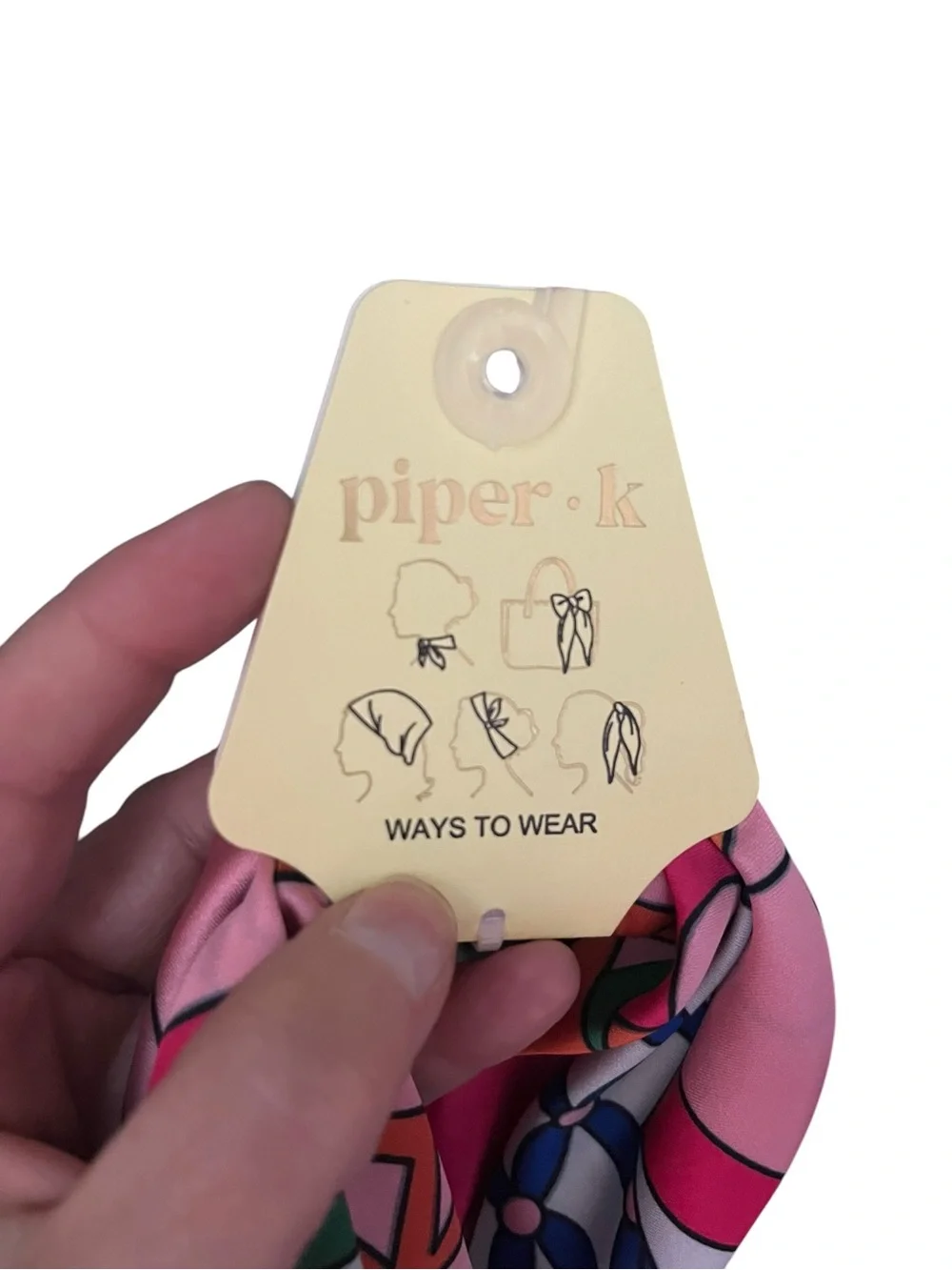 piper•k Pink & Green Printed Scarf